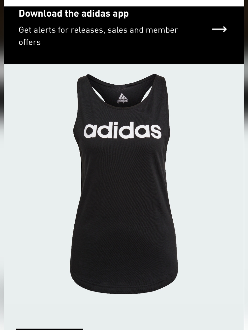 Adidas Essentials Loose Logo Tank Top GL0566 Black Racerback